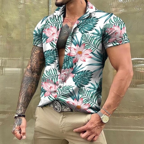 Hawaiihemd - Button-Up - Bedruckt - Kurzarmhemd - Herrenhemden-Chaps Herrenmode