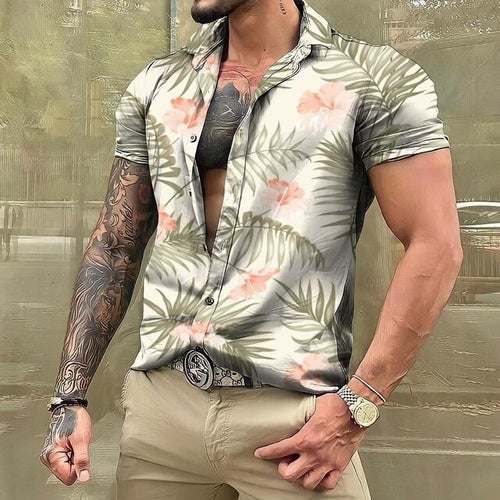 Hawaiihemd - Button-Up - Bedruckt - Kurzarmhemd - Herrenhemden-Chaps Herrenmode