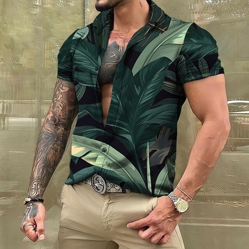 Hawaiihemd - Button-Up - Bedruckt - Kurzarmhemd - Herrenhemden-Chaps Herrenmode