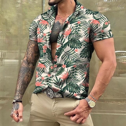Hawaiihemd - Button-Up - Bedruckt - Kurzarmhemd - Herrenhemden-Chaps Herrenmode