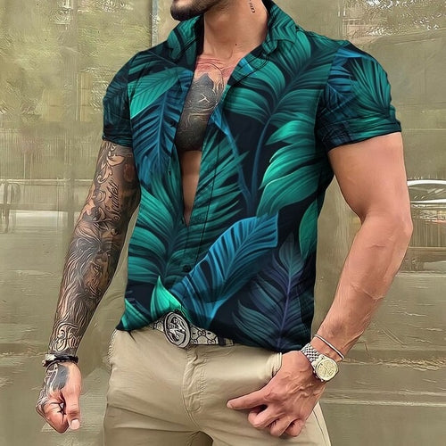 Hawaiihemd - Button-Up - Bedruckt - Kurzarmhemd - Herrenhemden-Chaps Herrenmode