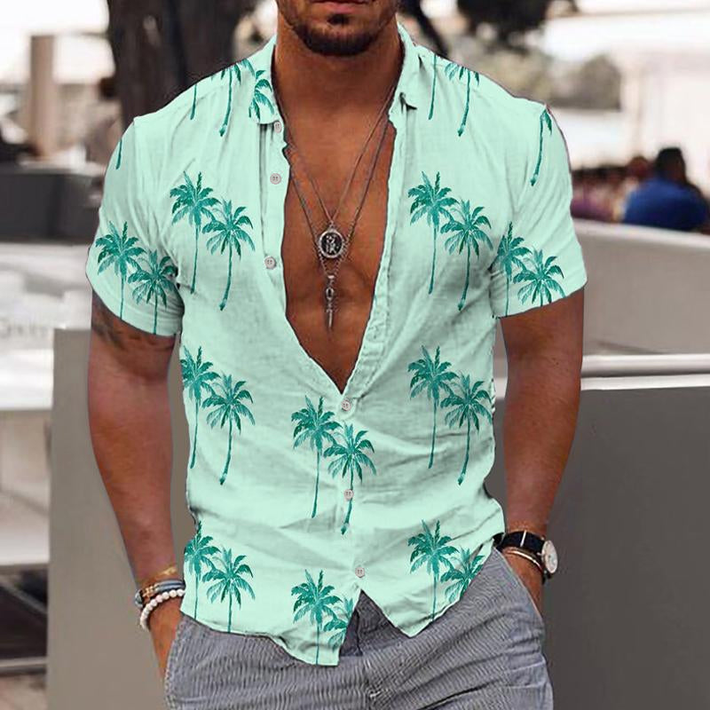 Hawaiihemd | Kurzarmhemd | Polohemd | Herren-Sommerhemd-Grün-S-Chaps Herrenmode