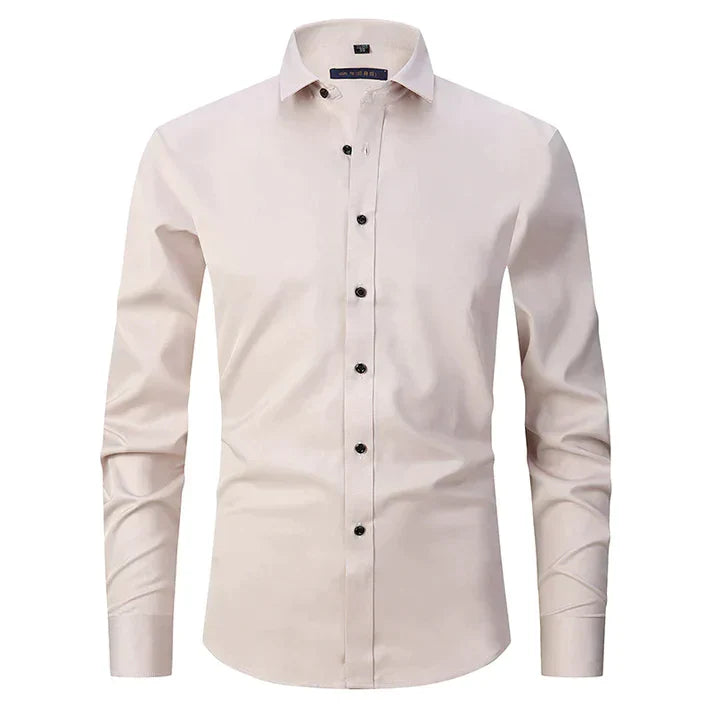 Hemd | Knitterfrei | Stretch | Button-Up Hemd | Herrenhemden-Beige-XS-Chaps Herrenmode