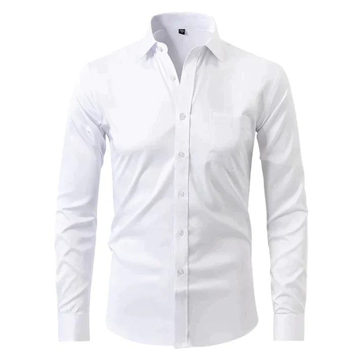 Hemd | Knitterfrei | Stretch | Button-Up Hemd | Herrenhemden-Weiß-XS-Chaps Herrenmode