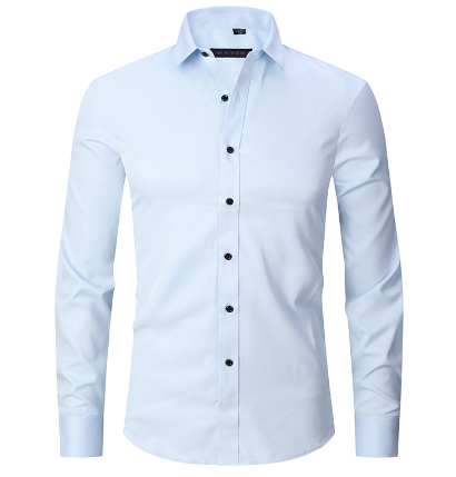 Hemd - Langarm - Stretchig - Bügelfreies Hemd - Herrenhemd-Himmelblau-S-Chaps Herrenmode