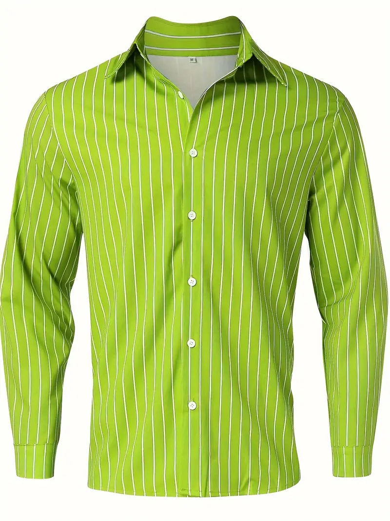 Hemd mit Knopfleiste - Gestreiftes Langarmhemd für Männer mit schmaler Passform-Chaps Herrenmode