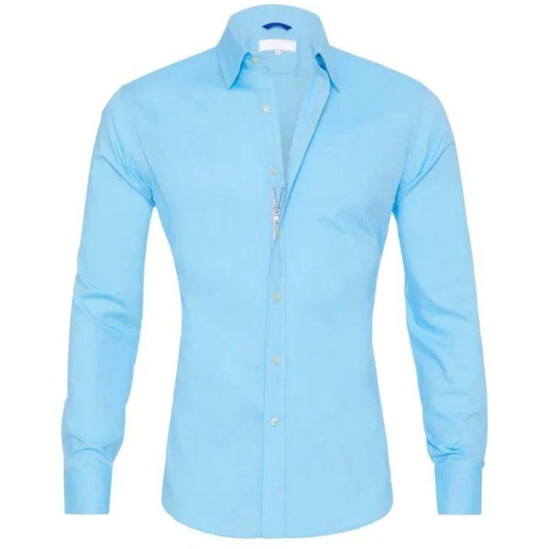 Hemd mit Knopfleiste | knitterfrei | Langarm | bügelfrei | Herrenbekleidung-Hellblau-XS-Chaps Herrenmode