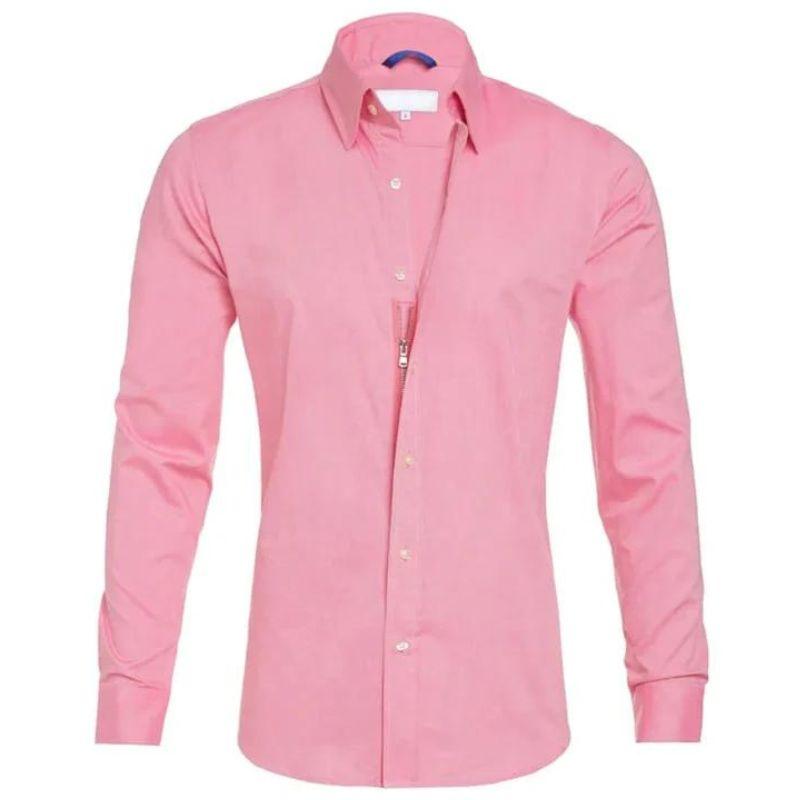 Hemd mit Knopfleiste | knitterfrei | Langarm | bügelfrei | Herrenbekleidung-Rosa-XS-Chaps Herrenmode