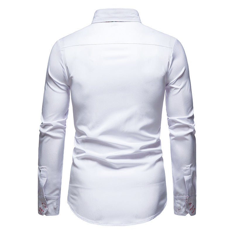 Hemd mit Kragen und Ärmeln – Langarm – Hemd mit Knöpfen – Herrenhemden-Chaps Herrenmode
