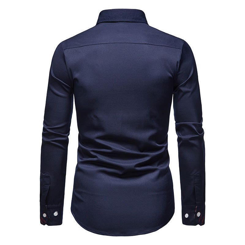 Hemd mit Kragen und Ärmeln – Langarm – Hemd mit Knöpfen – Herrenhemden-Chaps Herrenmode