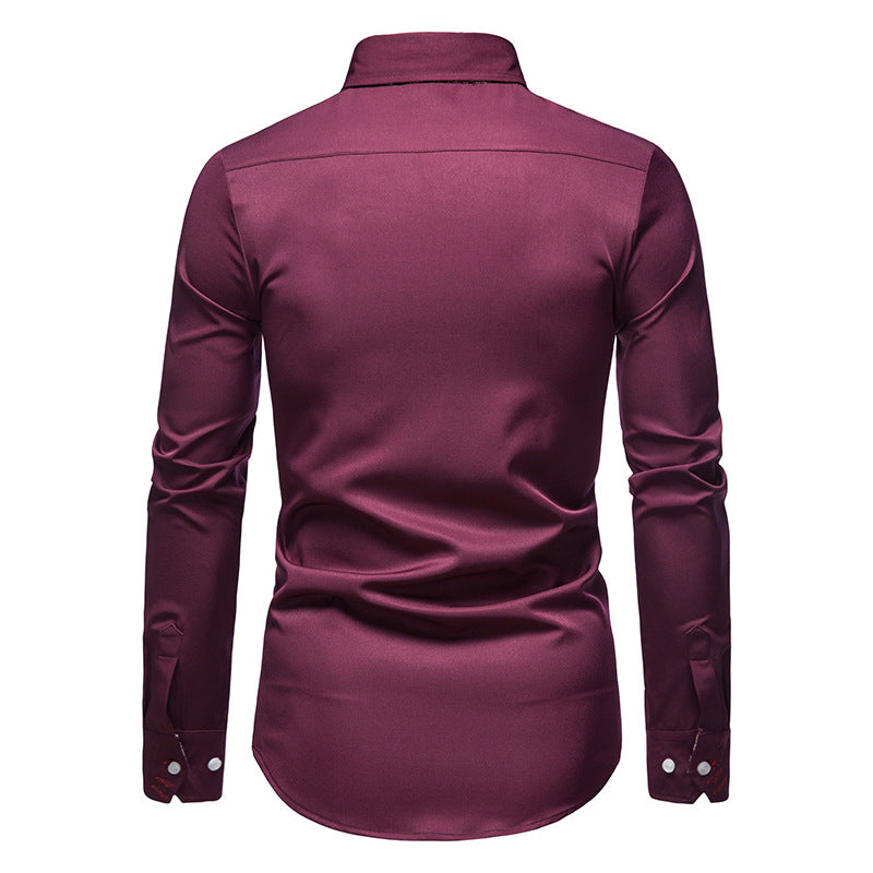 Hemd mit Kragen und Ärmeln – Langarm – Hemd mit Knöpfen – Herrenhemden-Chaps Herrenmode