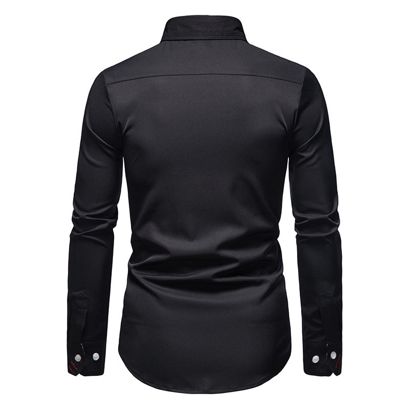 Hemd mit Kragen und Ärmeln – Langarm – Hemd mit Knöpfen – Herrenhemden-Chaps Herrenmode