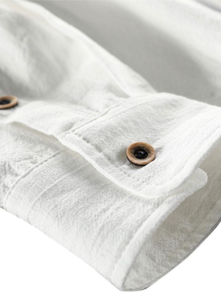 Hemd und Hose im Set | Knopfleiste | Lange Ärmel | Leinen Zweiteiler | Herren-Kombi-Chaps Herrenmode