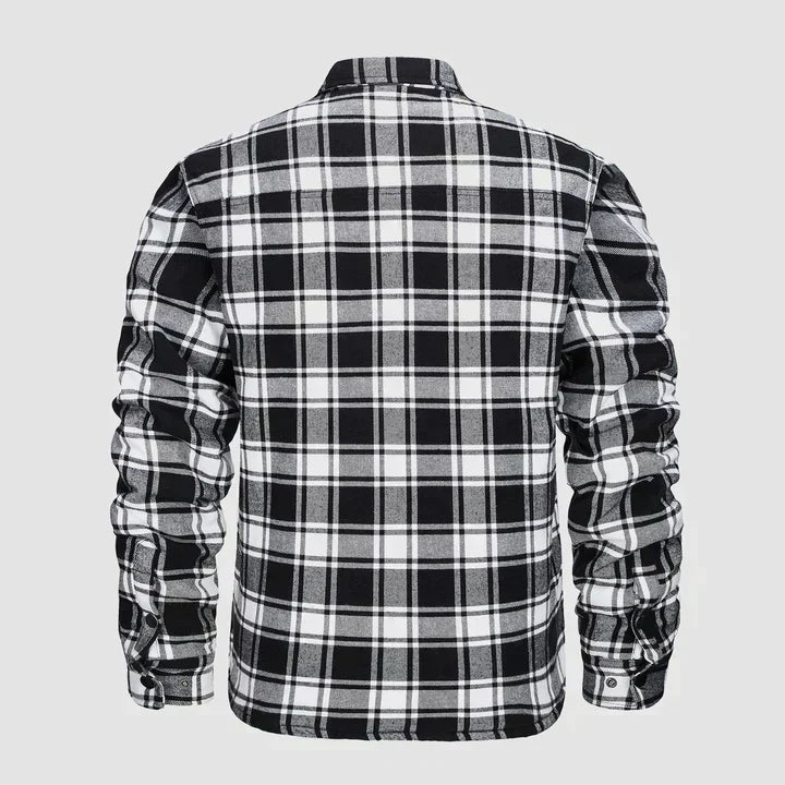 Hemdjacke – karierte, gesteppte Herren-Steppjacke mit Knöpfen-Chaps Herrenmode