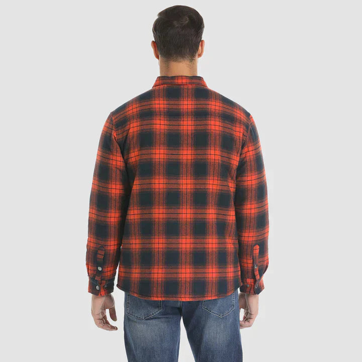 Hemdjacke – karierte, gesteppte Herren-Steppjacke mit Knöpfen-Chaps Herrenmode