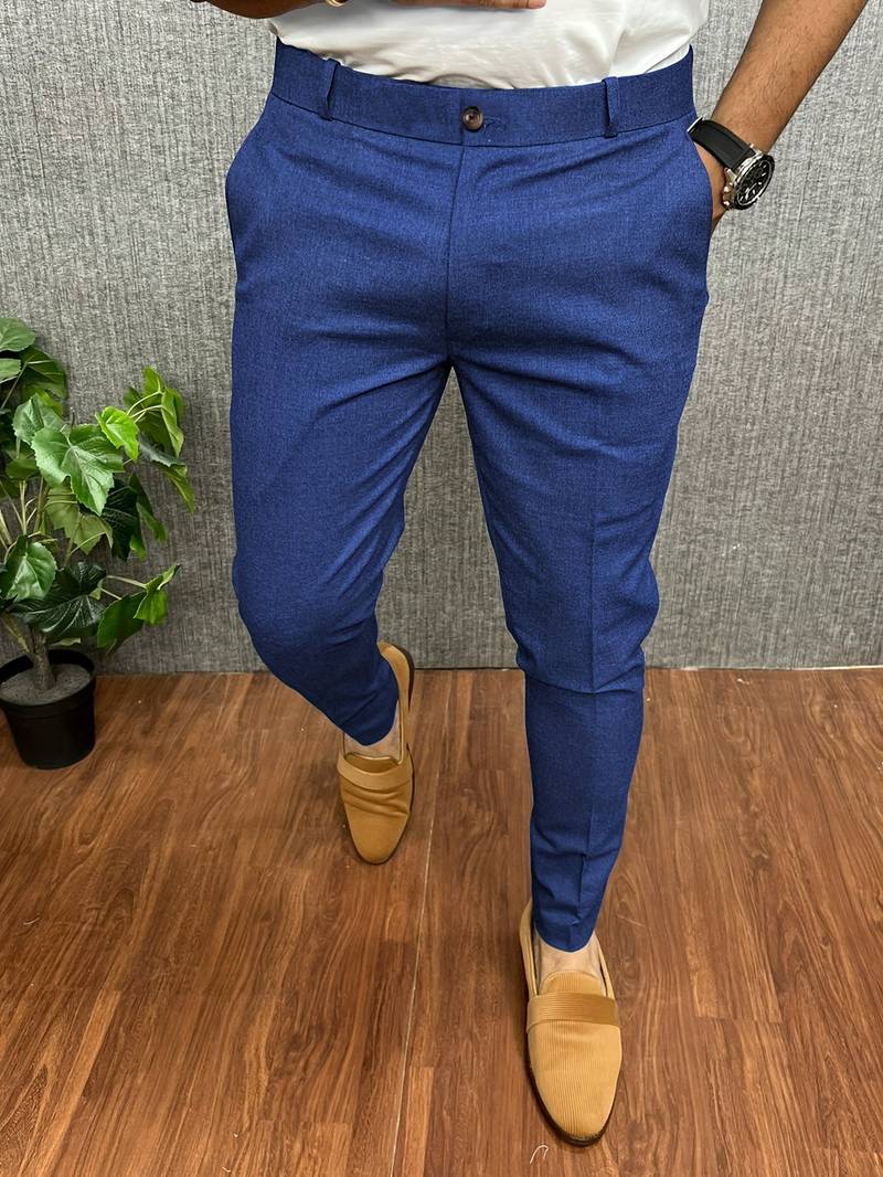 Herren-Chinos | Klassisch | Slim Fit | Chino-Hosen | Herrenhosen-Blau-S-Chaps Herrenmode