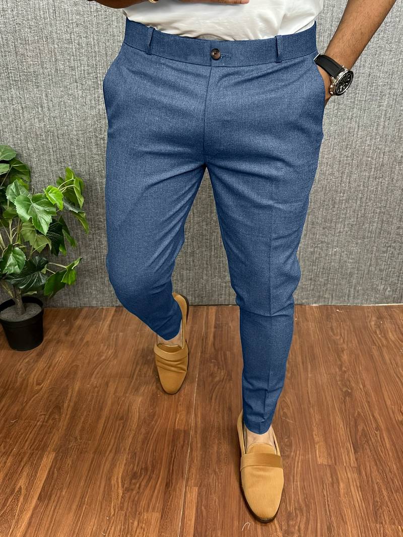 Herren-Chinos | Klassisch | Slim Fit | Chino-Hosen | Herrenhosen-Hellblau-S-Chaps Herrenmode