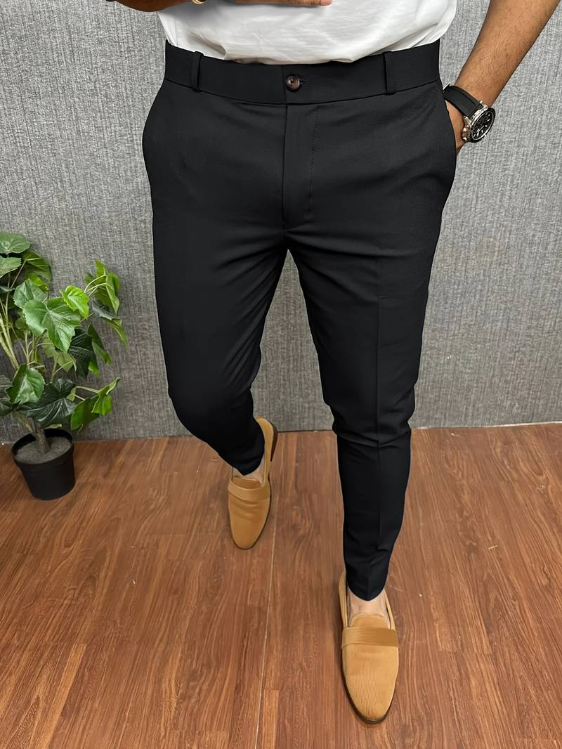 Herren-Chinos | Klassisch | Slim Fit | Chino-Hosen | Herrenhosen-Schwarz-S-Chaps Herrenmode
