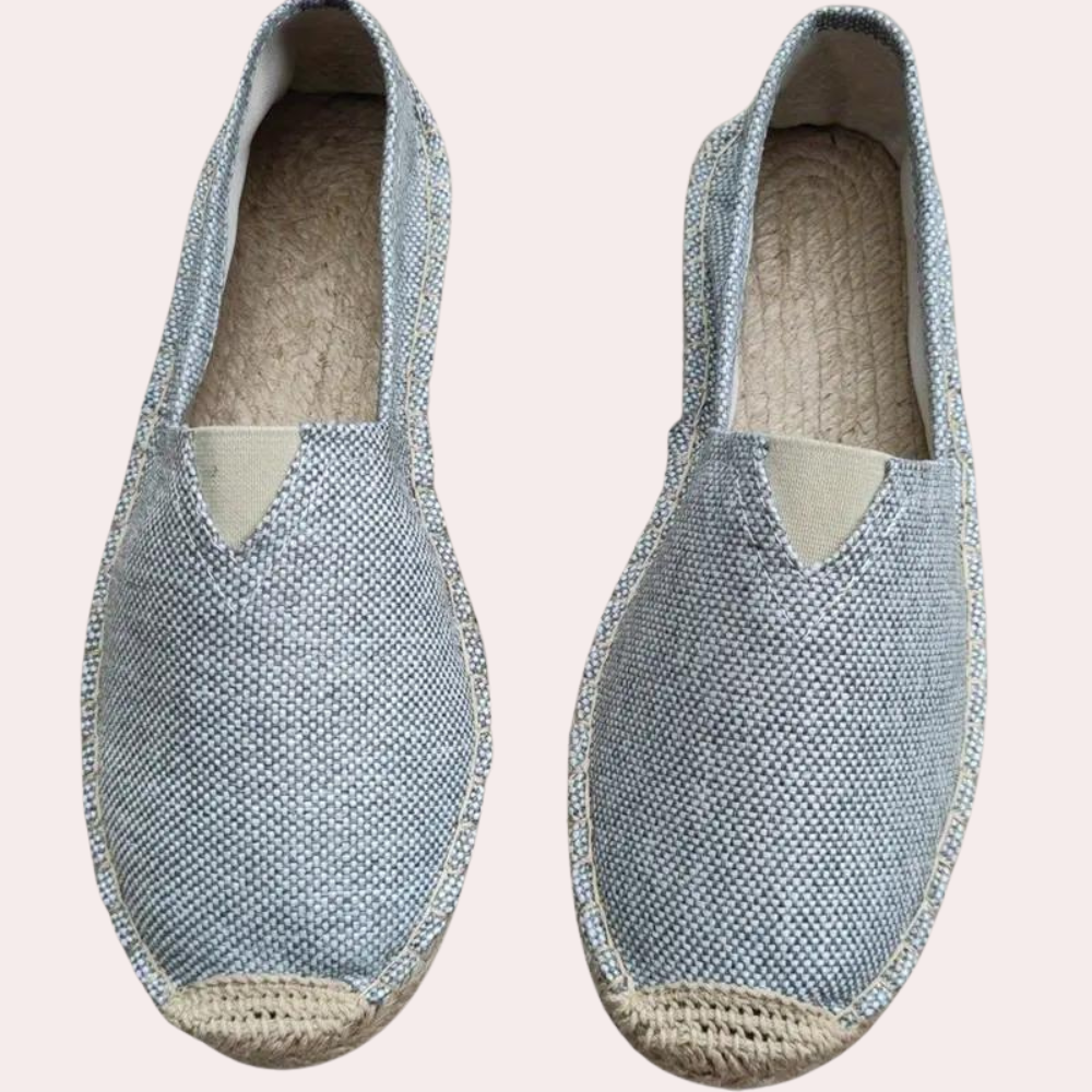Herren Espadrilles - Slip-On - Sommer - Canvas Loafers - Canvas Schuhe-Grau-39-Chaps Herrenmode