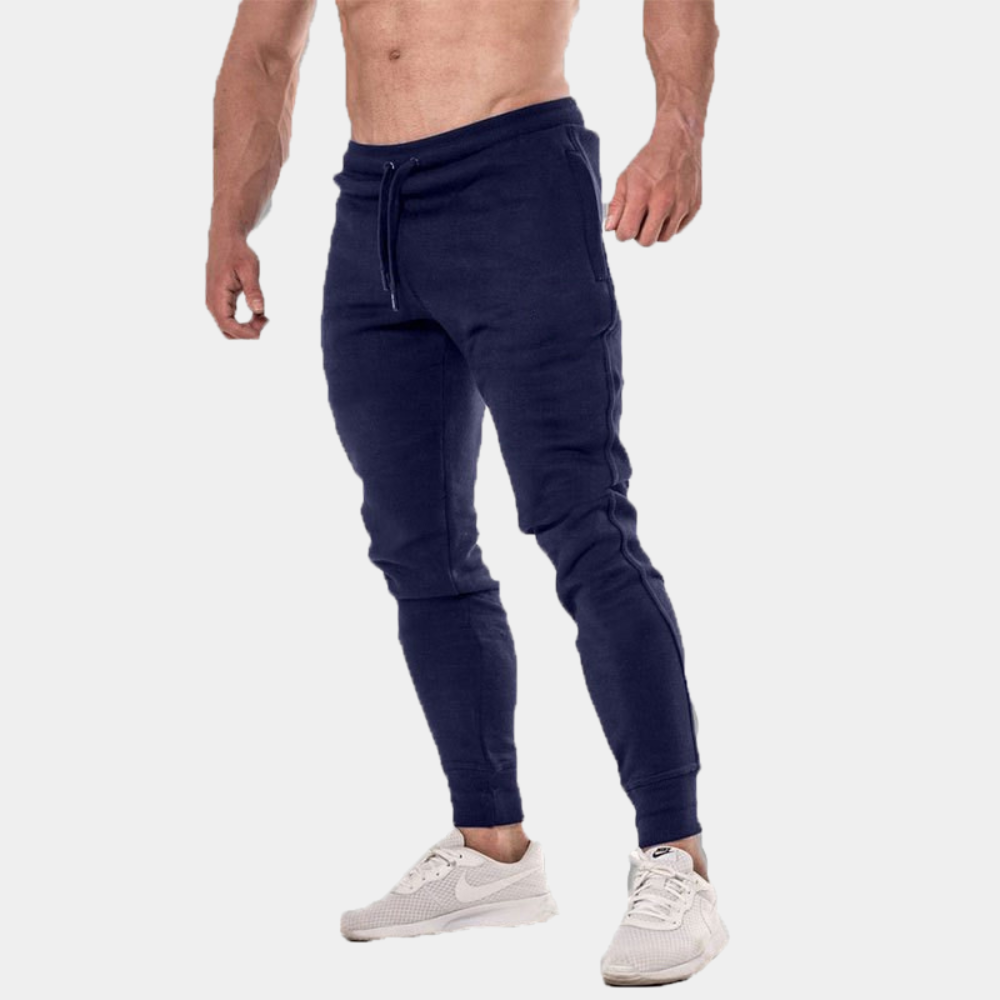 Herren Jogger - Kordelzug - Elastische Taille - Sweatpants - Herrenbekleidung-Marineblau-36-Chaps Herrenmode