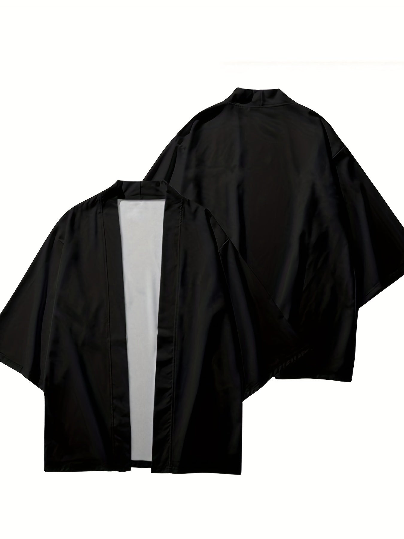 Herren-Kimono – locker sitzendes, übergroßes Overshirt mit kurzer Ärmel und offener Vorderseite-Chaps Herrenmode