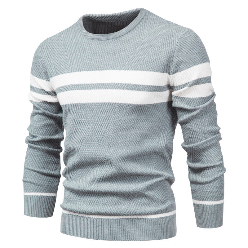 Herren Pullover - Rundhalsausschnitt - Gestreift - Strickpullover - Herrenbekleidung-Chaps Herrenmode