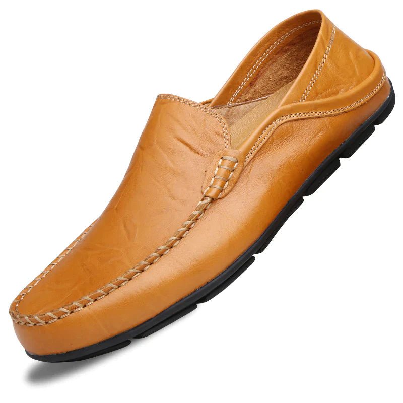 Herren-Slipper | Bequem | Slip-On | Leder-Slipper | Herrenschuhe-Braun-35-Chaps Herrenmode