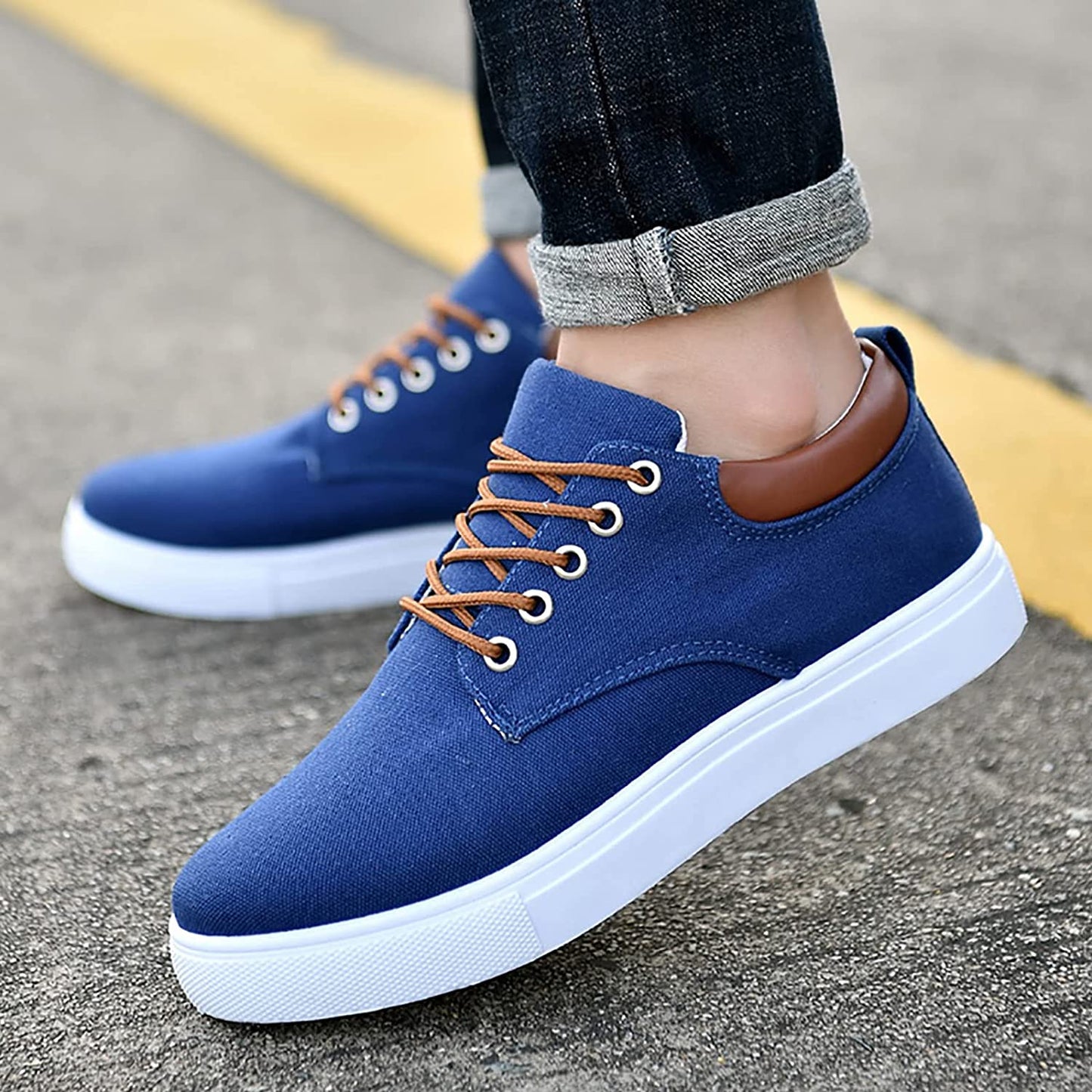 Herren-Sneaker – Lässig – Bequem – Slipper – Herrenschuhe-Blau-39-Chaps Herrenmode