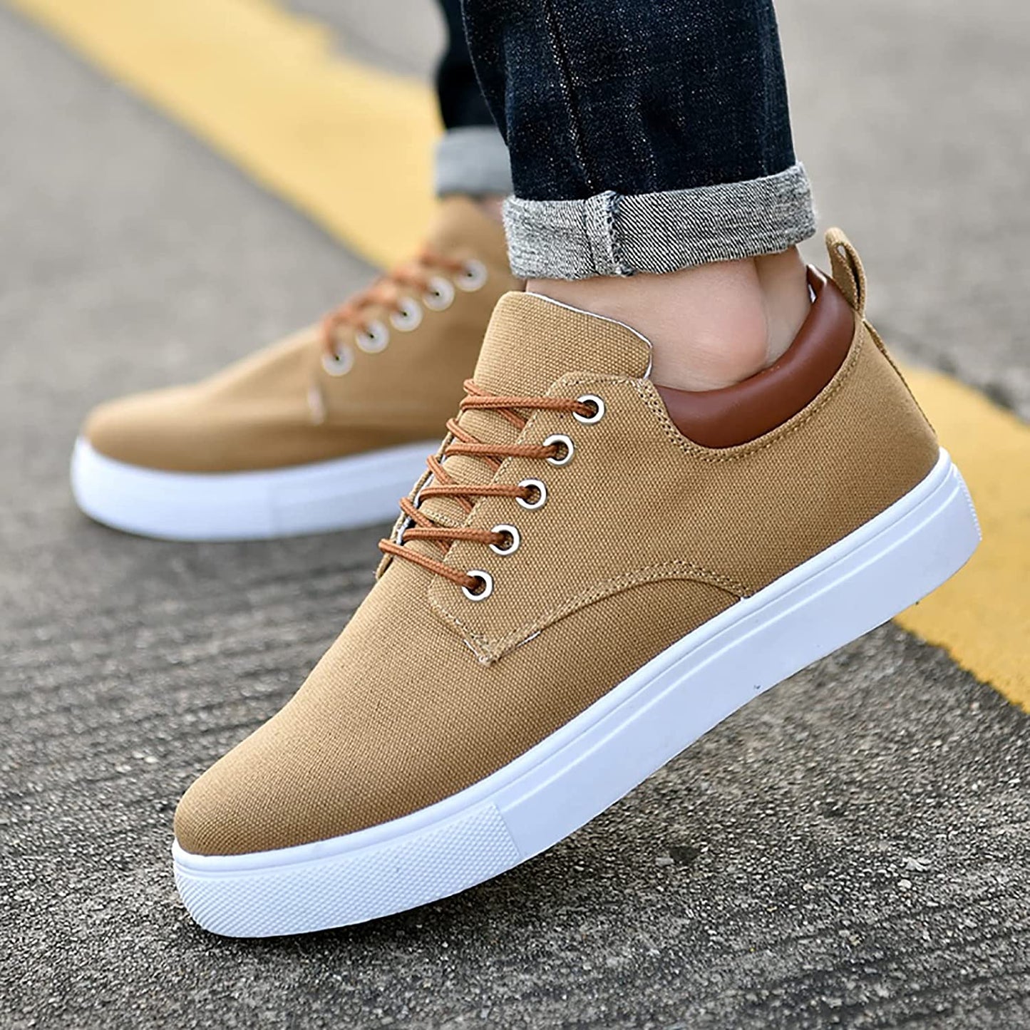 Herren-Sneaker – Lässig – Bequem – Slipper – Herrenschuhe-Braun-39-Chaps Herrenmode