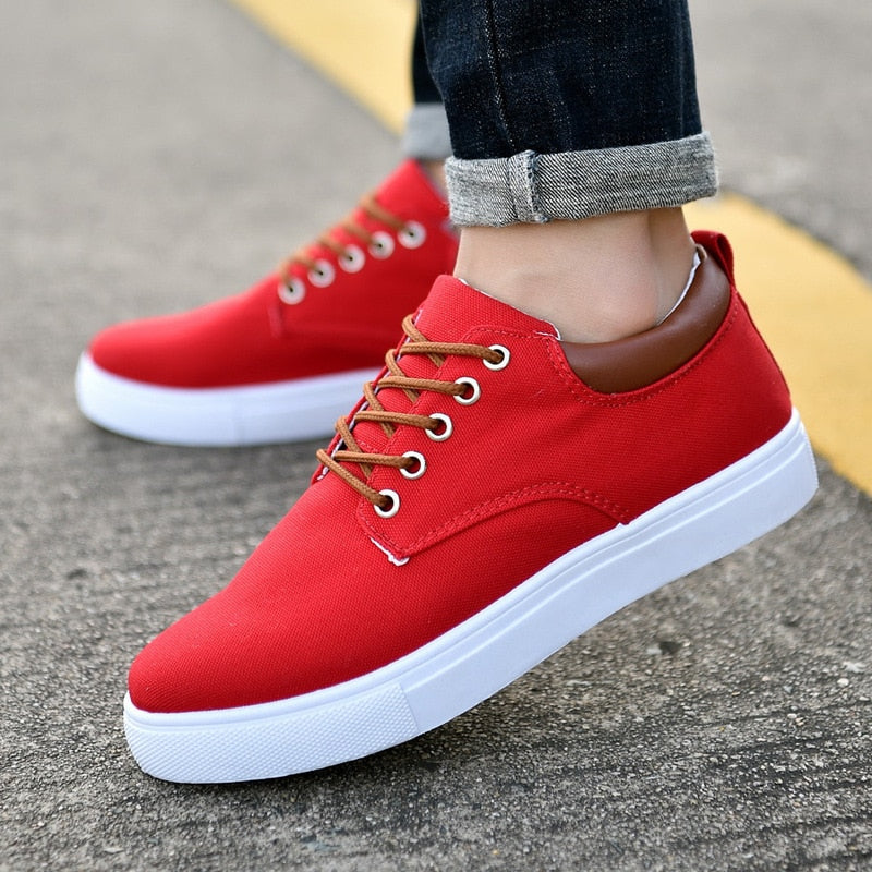 Herren-Sneaker – Lässig – Bequem – Slipper – Herrenschuhe-Rot-39-Chaps Herrenmode