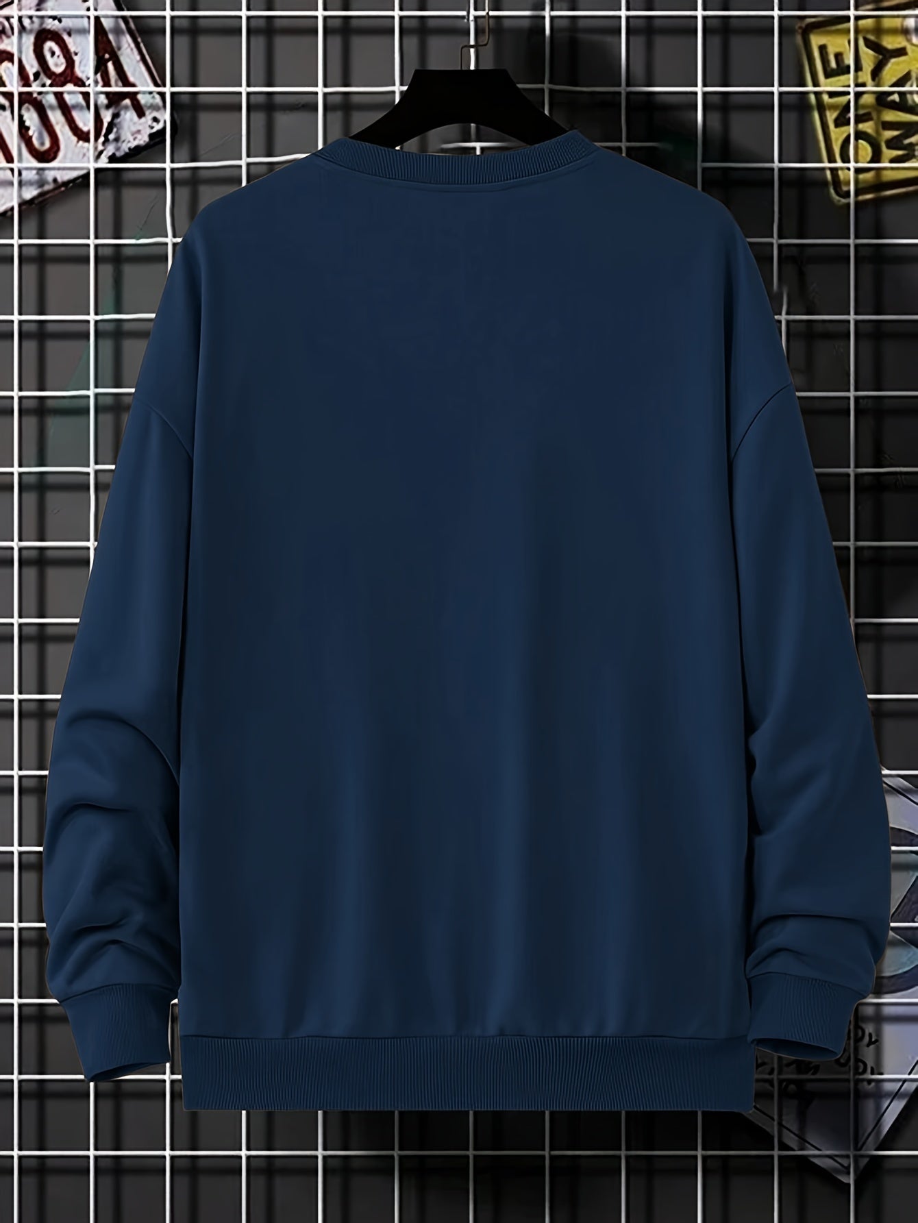 Herren-Sweatshirt – Rundhalsausschnitt – Print – Oversize-Sweatshirt – Oversize-Pullover-Chaps Herrenmode