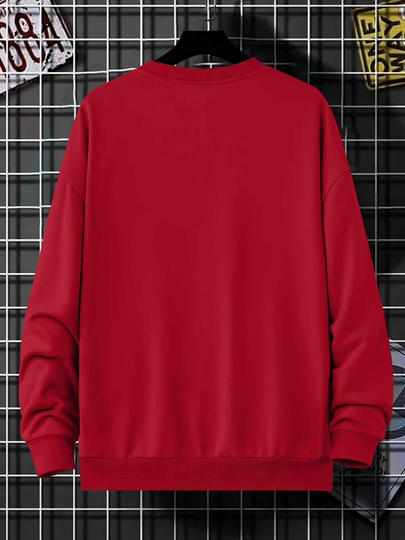 Herren-Sweatshirt – Rundhalsausschnitt – Print – Oversize-Sweatshirt – Oversize-Pullover-Chaps Herrenmode