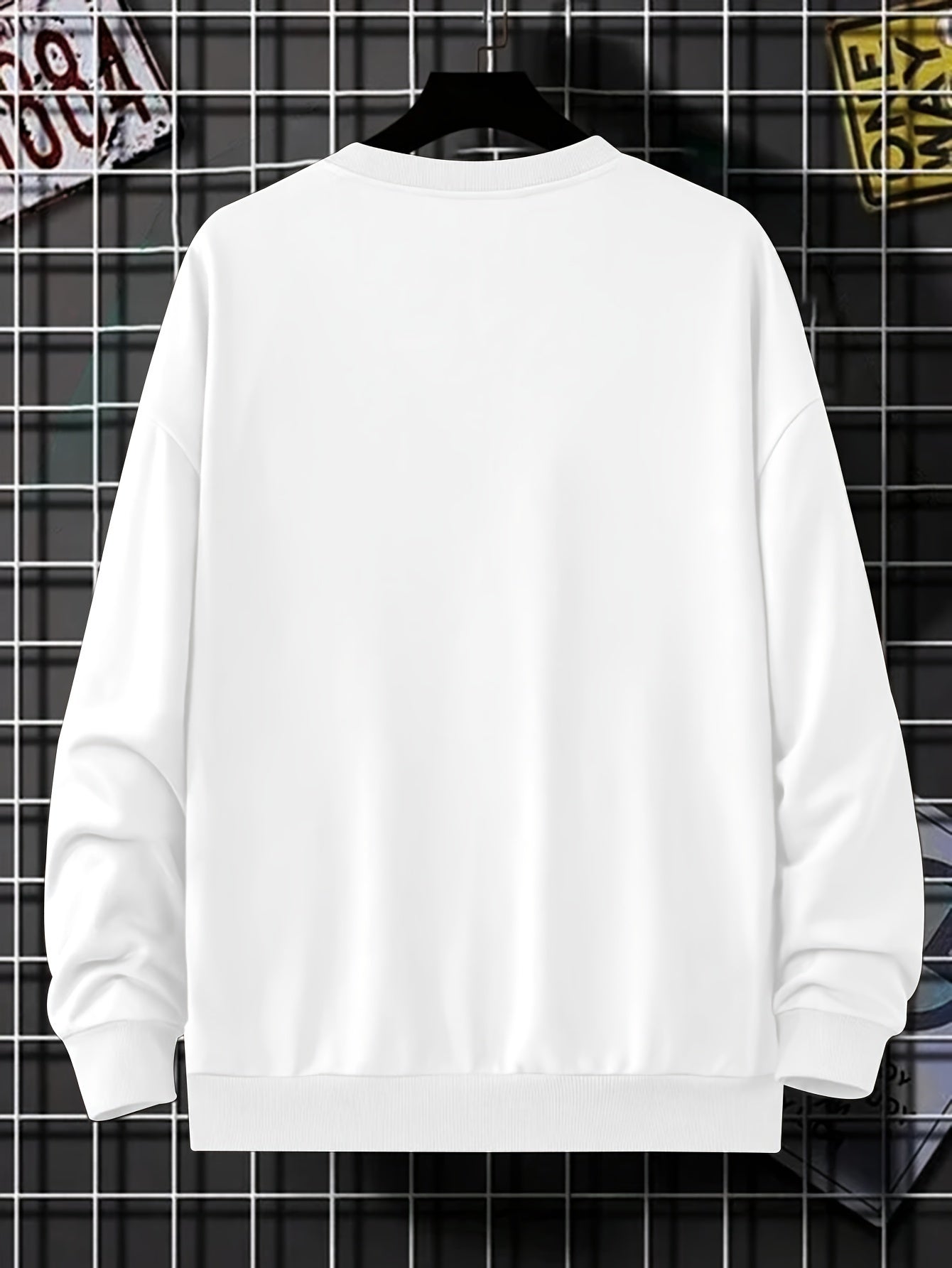 Herren-Sweatshirt – Rundhalsausschnitt – Print – Oversize-Sweatshirt – Oversize-Pullover-Chaps Herrenmode