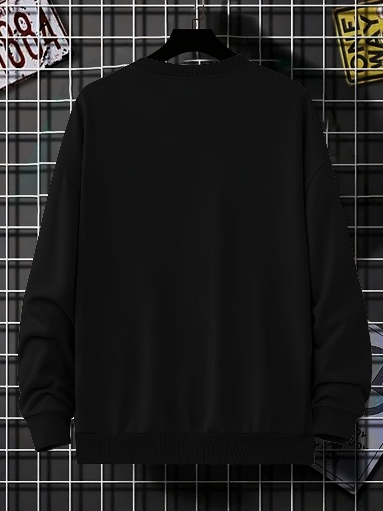 Herren-Sweatshirt – Rundhalsausschnitt – Print – Oversize-Sweatshirt – Oversize-Pullover-Chaps Herrenmode