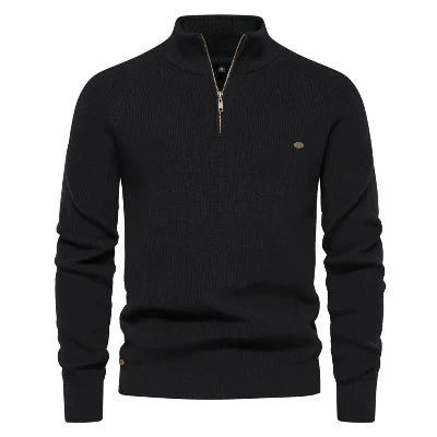 Herren-Sweatshirts mit durchgehendem Reißverschluss | Langarm-Sweatshirts | Strickpullover | Poloshirts | Herren-Sweatshirts mit halbem Reißverschluss-Schwarz-S-Chaps Herrenmode
