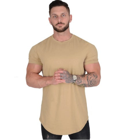 Herren-T-Shirt – Kurzarm – nahtlos – Rundhalsausschnitt – Herrenbekleidung-Khaki-M-Chaps Herrenmode
