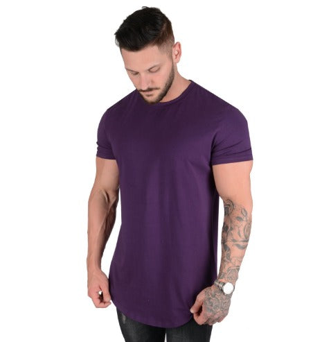 Herren-T-Shirt – Kurzarm – nahtlos – Rundhalsausschnitt – Herrenbekleidung-Lila-M-Chaps Herrenmode