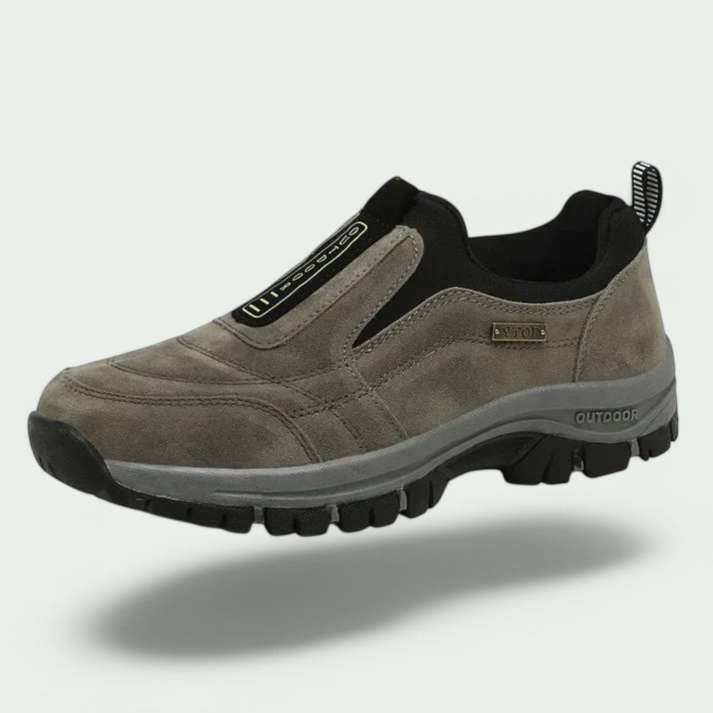 Herren Wanderschuhe | Slip-On | Outdoor | Wanderschuhe | Orthopädische Schuhe-Grau/Braun-40-Chaps Herrenmode