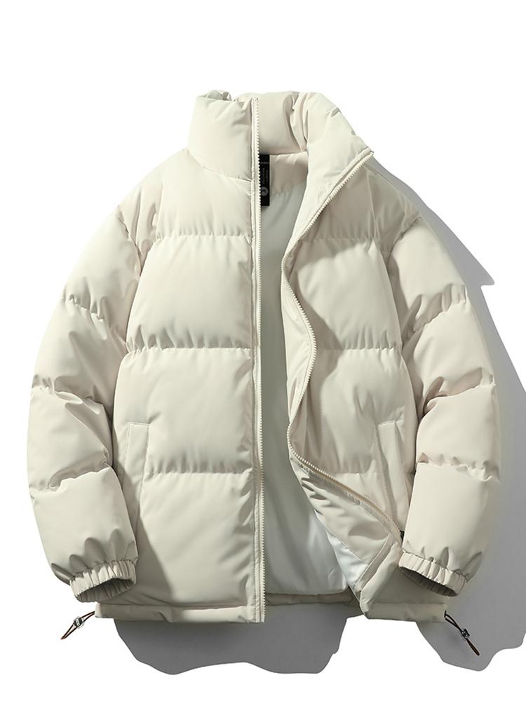 Herren Winterjacke - Warm - wattiert - Daunenjacke - Pufferjacke-Beige-S-Chaps Herrenmode