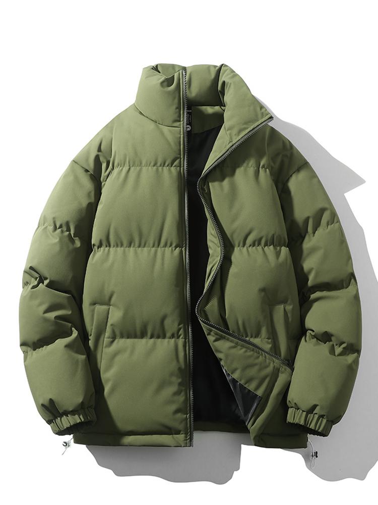 Herren Winterjacke - Warm - wattiert - Daunenjacke - Pufferjacke-Dunkelgrün-S-Chaps Herrenmode