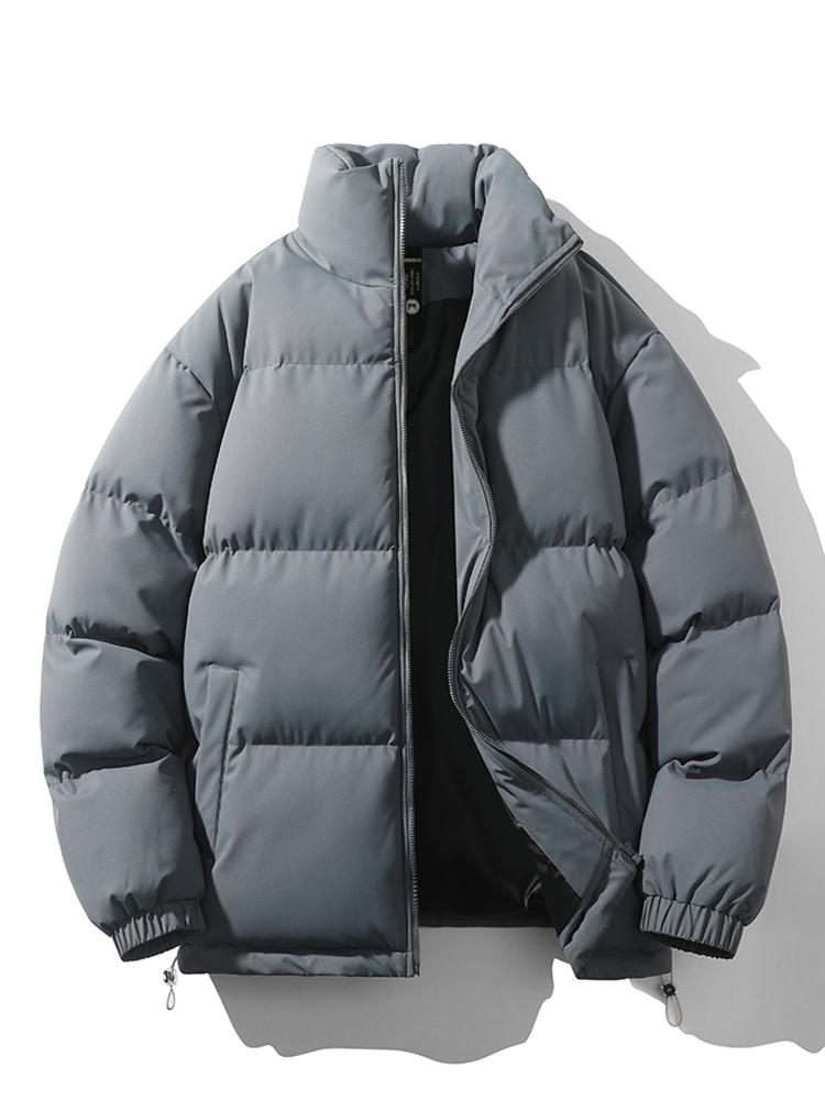 Herren Winterjacke - Warm - wattiert - Daunenjacke - Pufferjacke-Grau-S-Chaps Herrenmode