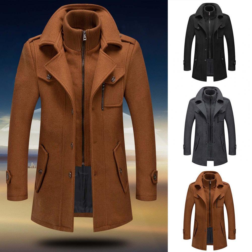 Herren Wollmantel | Einreihig | Zip-Up | Wollmantel | Herren Winterjacken-Chaps Herrenmode