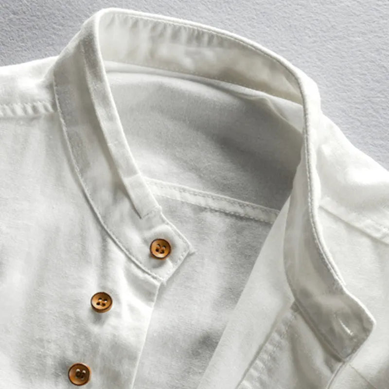 Herrenhemd – bequem – langärmlig – japanisches Hemd – Hemd mit Knöpfen-Chaps Herrenmode