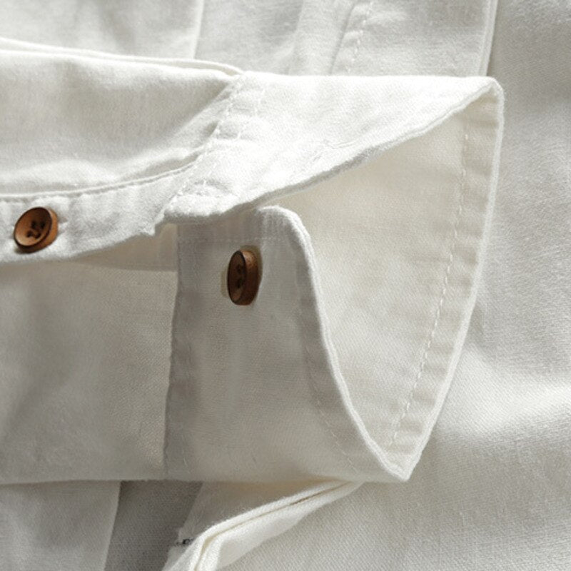 Herrenhemd – bequem – langärmlig – japanisches Hemd – Hemd mit Knöpfen-Chaps Herrenmode