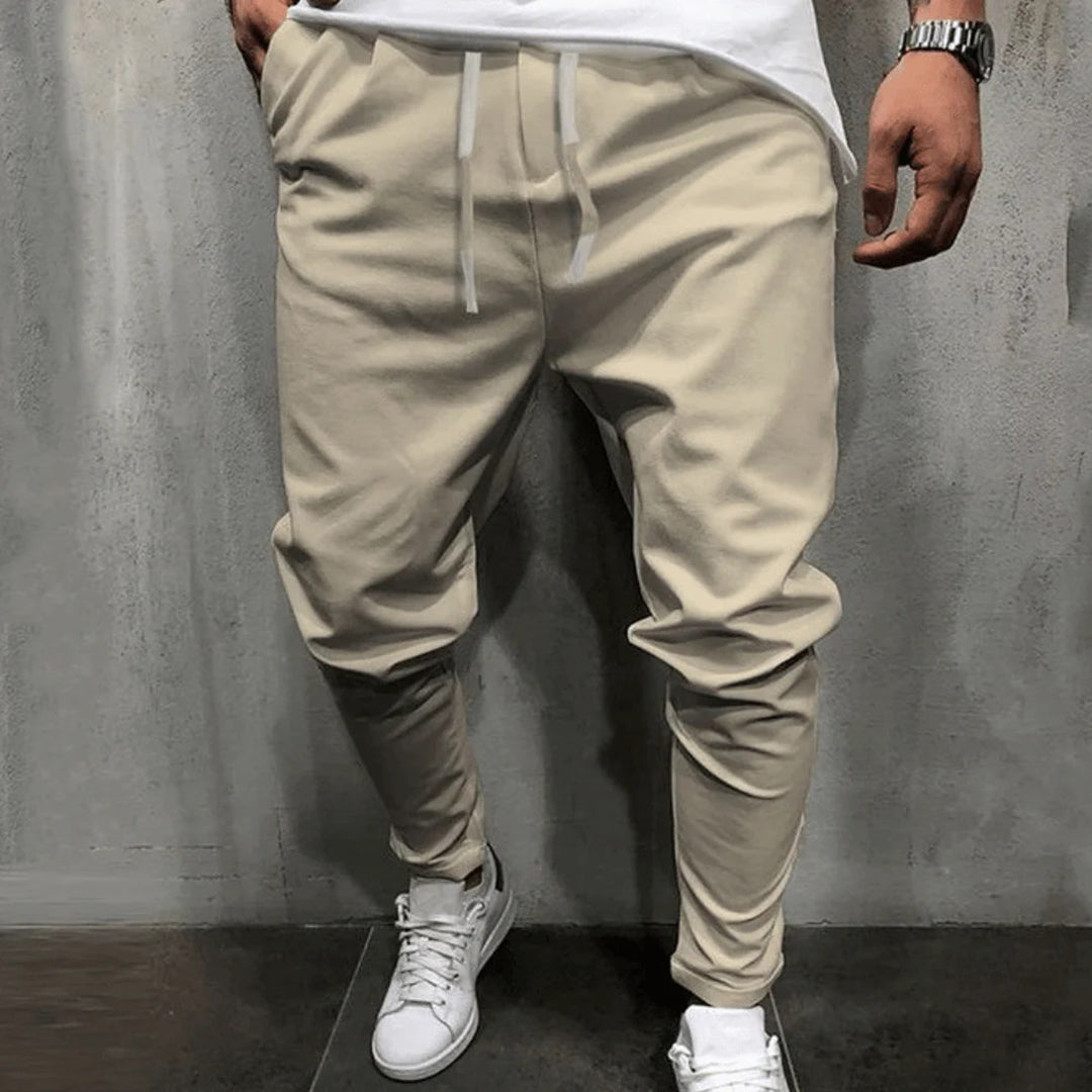 Herrenhosen | Drawstring | Bequem | Baggy Pants | Jogger-Khaki-S-Chaps Herrenmode
