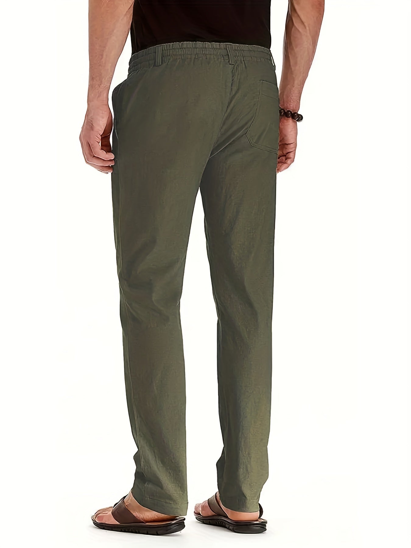 Herrenhosen | Elastische Taille | Baumwolle | Leinenhosen | Slim Fit Chinos-Chaps Herrenmode
