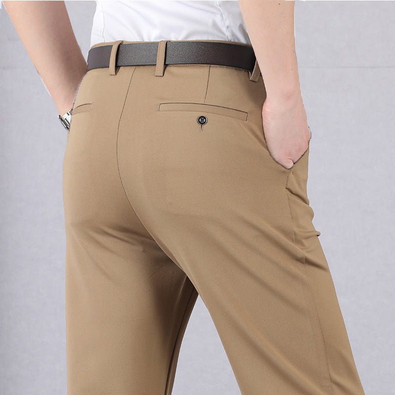 Herrenhosen – Smart Casual – Schmaler Schnitt – Stretchhosen – Anzughosen-Braun-29-Chaps Herrenmode
