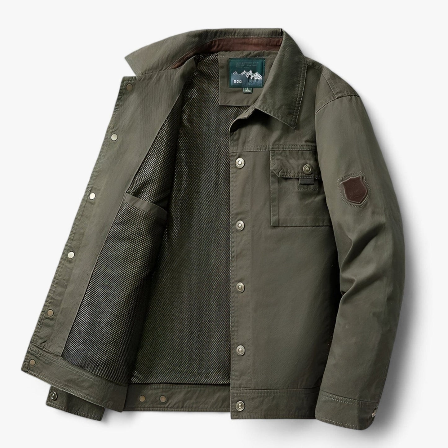Herrenjacke | Bomberjacke | Jacke mit Knöpfen | Cargojacke | Herbstjacke-Grün-XXS-Chaps Herrenmode