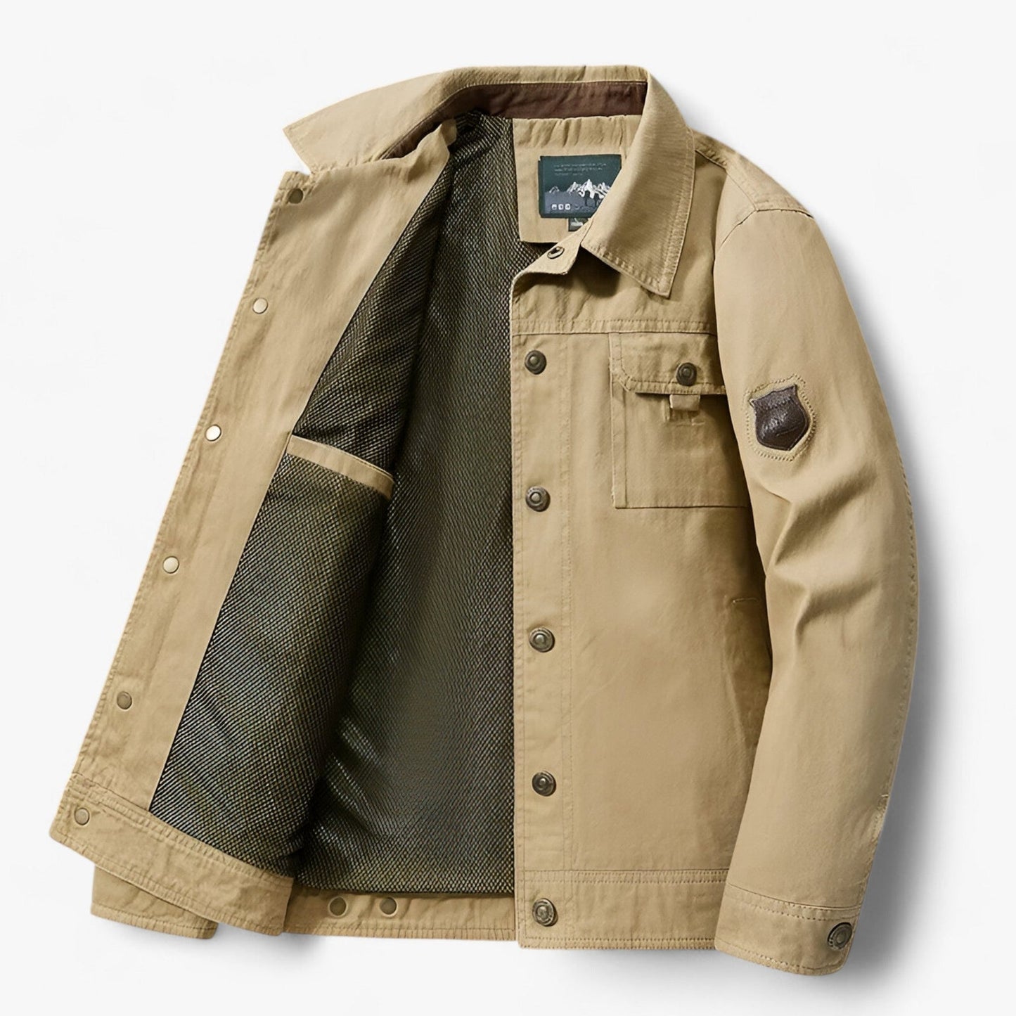 Herrenjacke | Bomberjacke | Jacke mit Knöpfen | Cargojacke | Herbstjacke-Khaki-XXS-Chaps Herrenmode