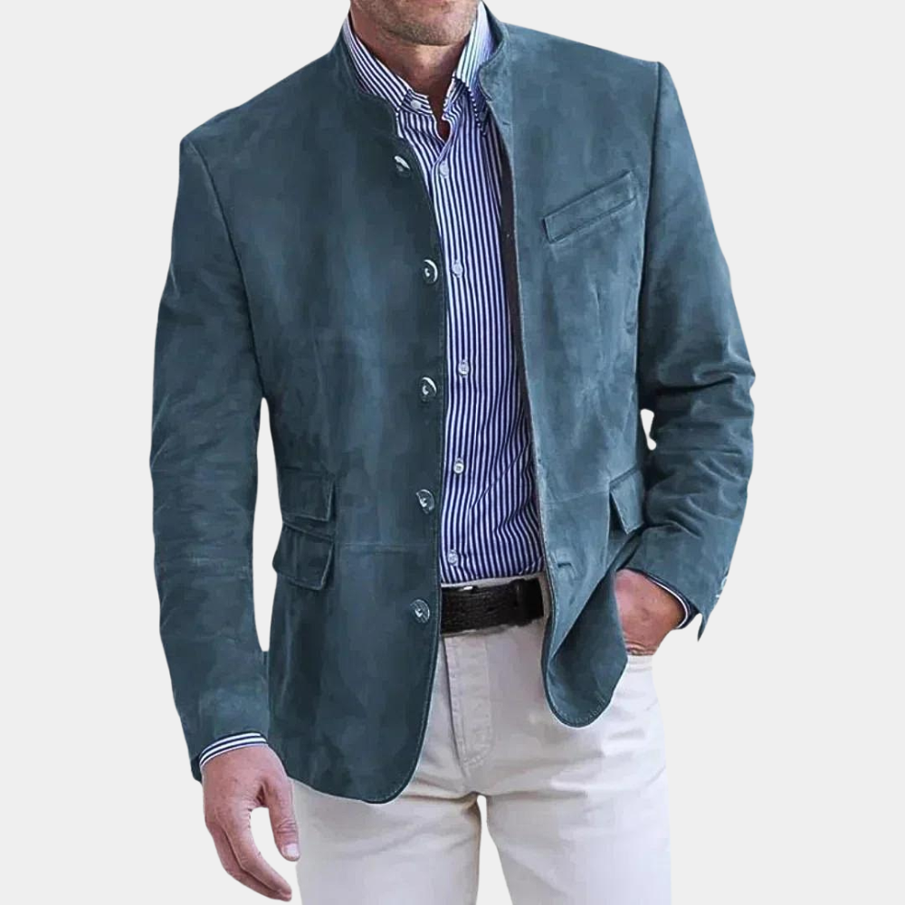 Herrenjacke | Business Casual | Einreihig | Blazerjacke | Herrenblazer-Blau-S-Chaps Herrenmode